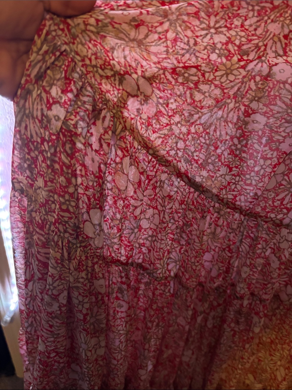 Free People Red Floral Tie-Front Maxi Dress - Picture 7 of 7